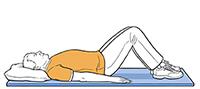 An illustration of a person doing a knee lift