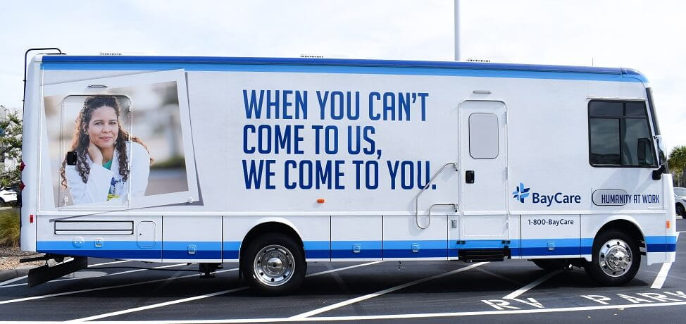 a photo of the employer solutions mobile bus unit