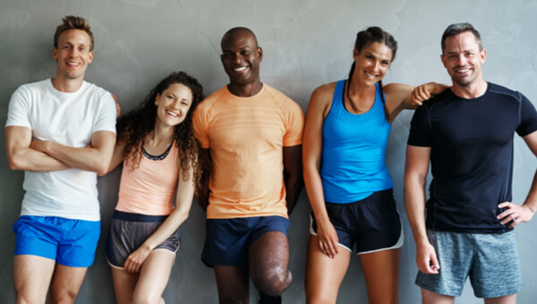 a photo of men and women in fitness wear