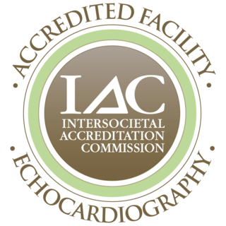 the intersocietal accreditation commission echocardiography badge with transparent background