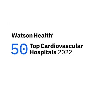 A photo displaying text reading Watson Health Top 50 Cardiovascular Hospitals
