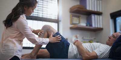 Man receiving rehab treatment