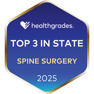 Healthgrades award for Top 3 in State for Spine Surgery in 2025