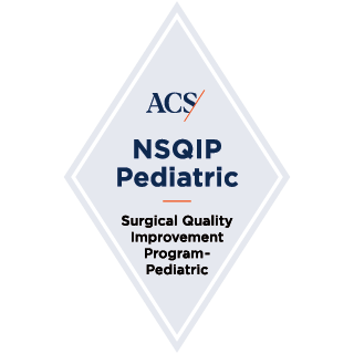 a badge verifying the National Surgical Quality Improvement Program by ACS