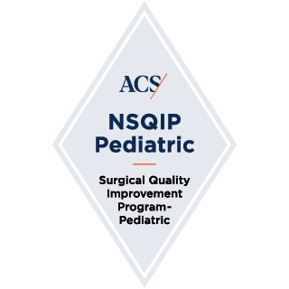 a badge verifying the National Surgical Quality Improvement Program by ACS