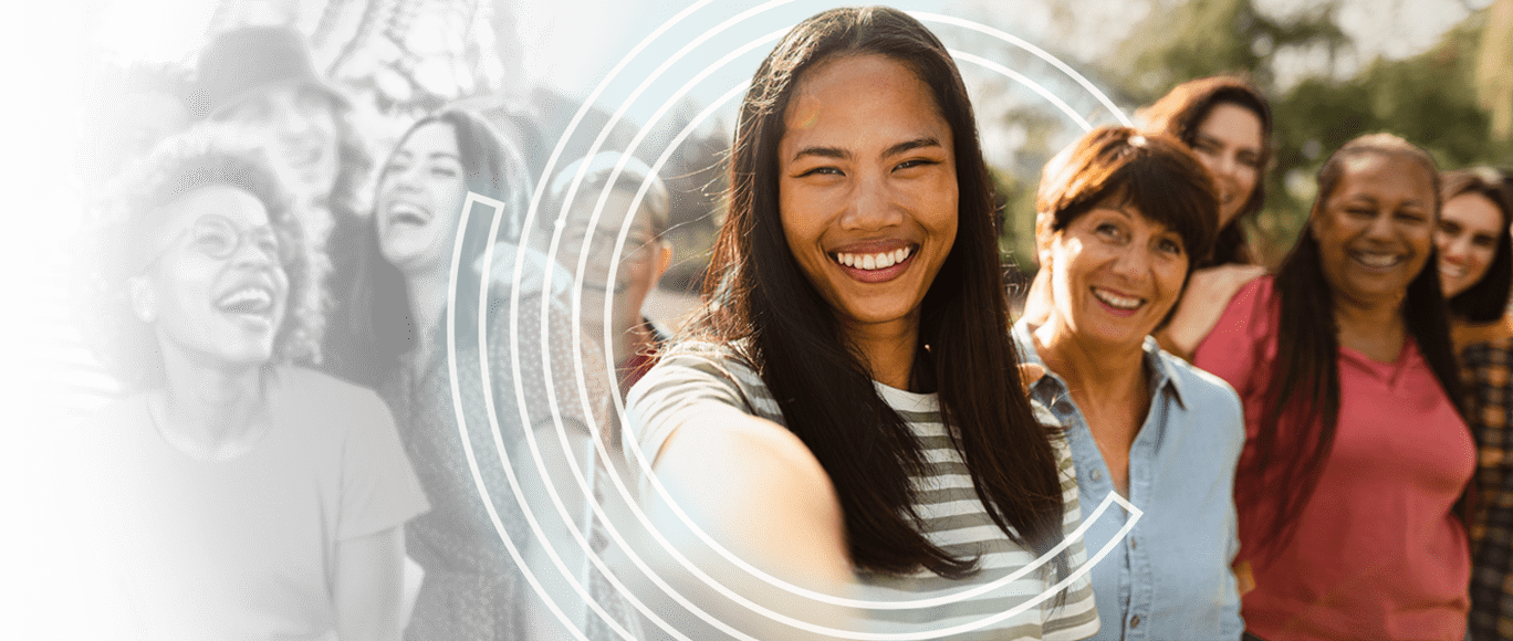 Group of multigenerational women smiling