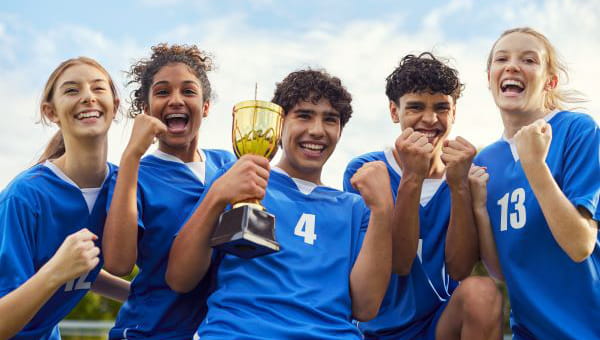 male and female teen athletes